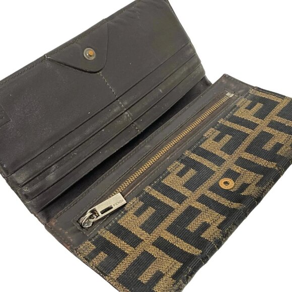 FENDI Zucca 8m0009 Beige Black Jacquard - Long Wallet - Picture 10 of 13
